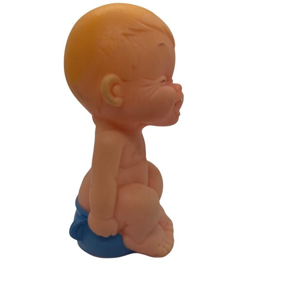 Vintage Rubber Squeaky Baby Toy With Blue Diaper - Picture 2 of 3